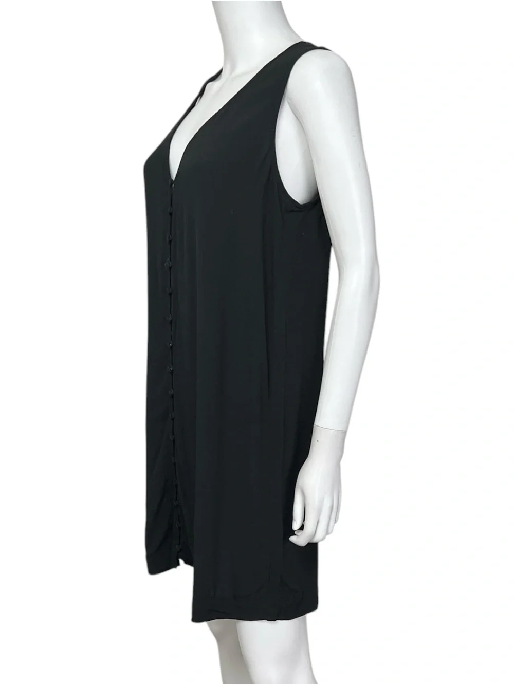 Madewell Heather Button Front Dress in True Black - sz Medium